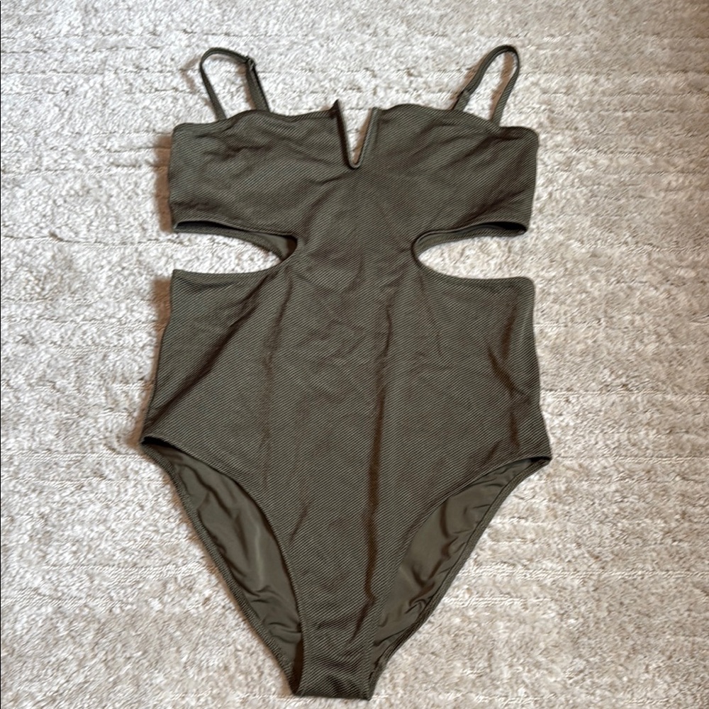 American Eagle Olive Green One Piece Swimsuit